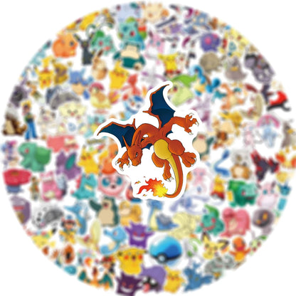 50/100/200Pcs Pokemon Anime Stickers Pikachu Kawaii Sticker Laptop Suitcase Skateboard Guitar Phone Cartoon Kid Gift Toys