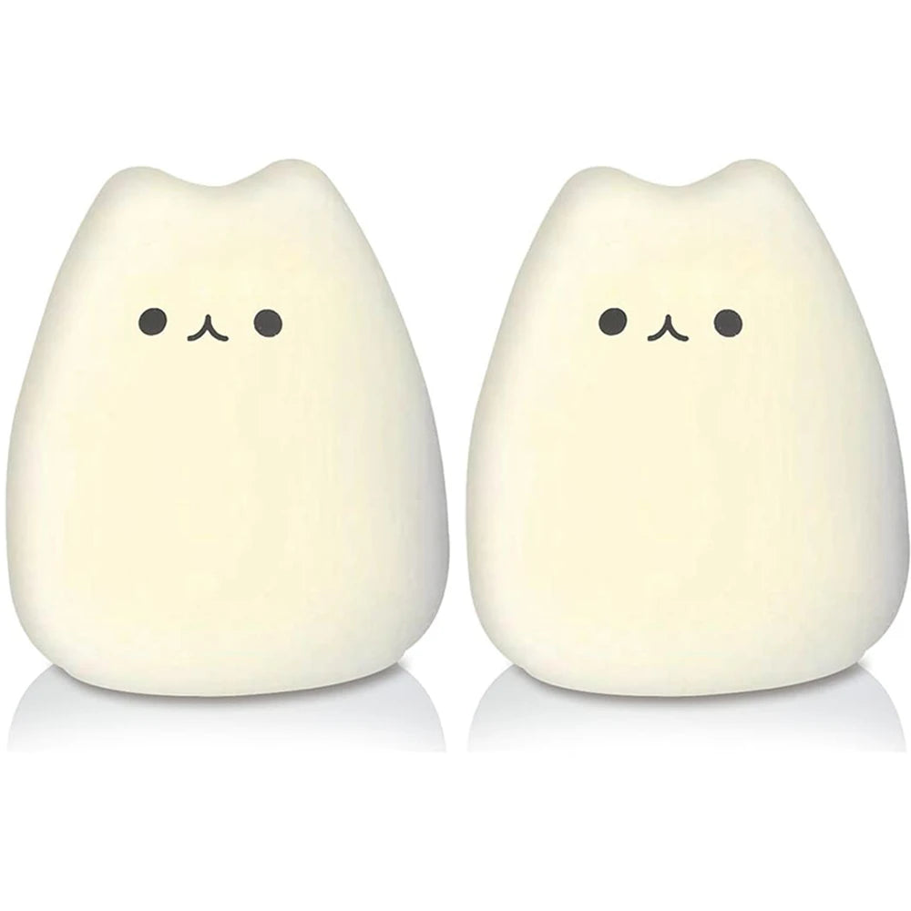 Cute Cat Lamp Kitty Night Light for Girls Bedroom Birthday Gifts for Kids Baby Silicone Kawaii Nightlight Nursery Room Decor