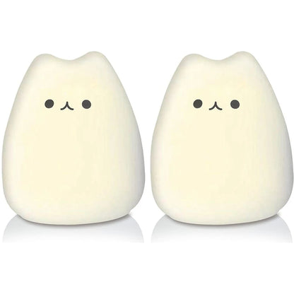 Cute Cat Lamp Kitty Night Light for Girls Bedroom Birthday Gifts for Kids Baby Silicone Kawaii Nightlight Nursery Room Decor
