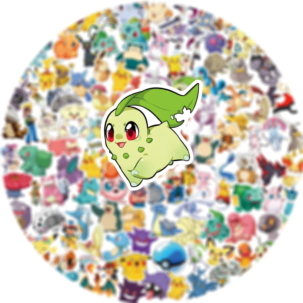 50/100/200Pcs Pokemon Anime Stickers Pikachu Kawaii Sticker Laptop Suitcase Skateboard Guitar Phone Cartoon Kid Gift Toys